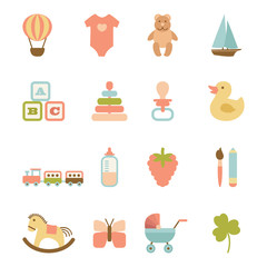 set of baby icons