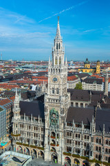 Obraz premium Aerial view of Munchen Marienplatz