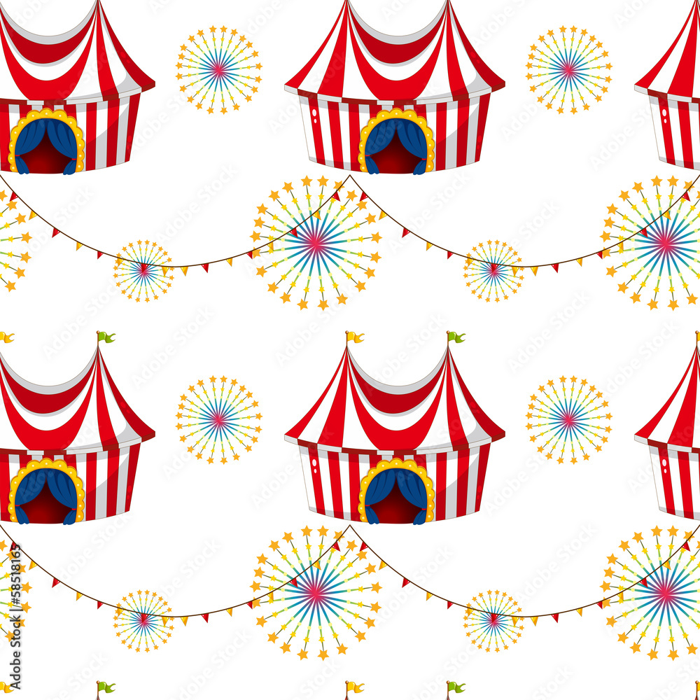 Sticker Seamless template with tents