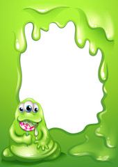 A border template with a fat green monster