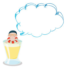 A big cup with a young boy having an empty callout