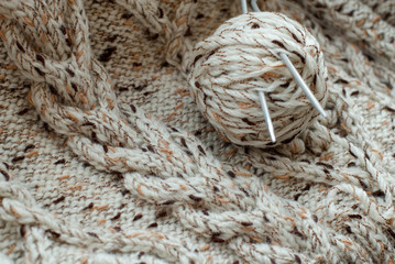 Detail of woven handicraft knit sweater
