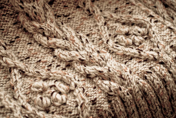 Detail of woven handicraft knit sweater