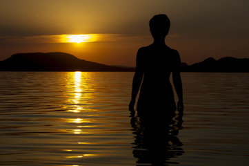 Young Girl At Sunset.