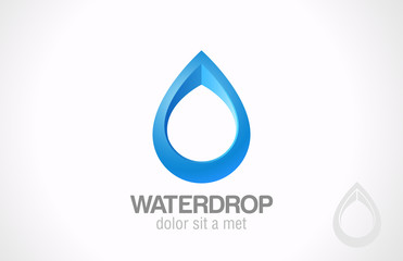 Logo Water drop abstract. Creative design droplet. Aqua emblem