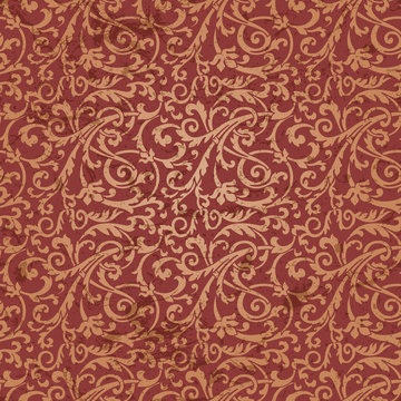Grunge retro wallpaper, vector seamless pattern