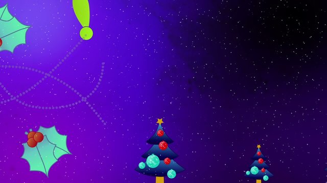 Cartolina viola di buon natale