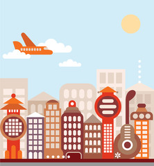 Fototapeta premium Cityscape vector illustration