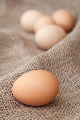 Eggs on sackcloth