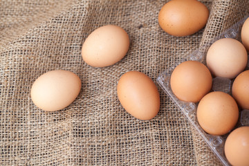 Eggs on sackcloth