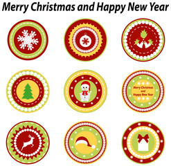 Set of tags for Christmas design