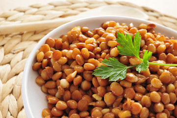 cooked lentils