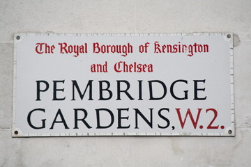 pembridge gardens street sign a famous London Address