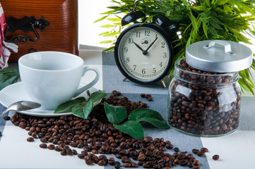 Coffee break theme on kitchen table