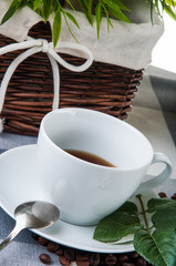 Domestic kitchen, kitchen table, coffee break