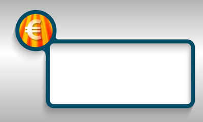 Fototapeta premium blue text frame with euro sign
