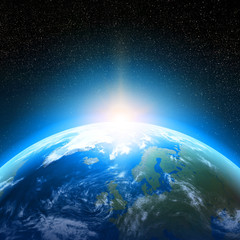 Earth planet viewed from space