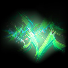 Green and blue abstract neon vector background