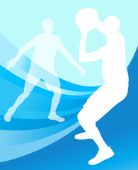 Fototapeta na wymiar Basketball players active sport silhouettes vector background il