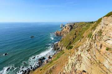 Rocky seashore of Cabo da Roca, Sintra, Portugal