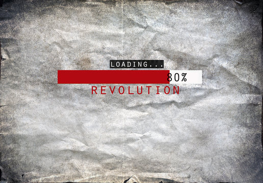Loading revolution draw on a grunge background