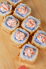 cream cheese and tobico sushi roll