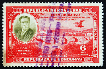 Postage stamp Honduras 1937 General Carias Bridge