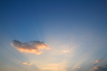 Sunset sky and golden light