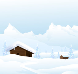 Winter Landscape - Vector