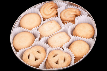 Figure biscuits on black