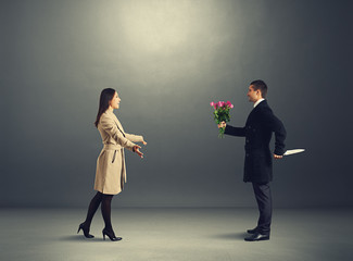 crafty man with flowers and knife