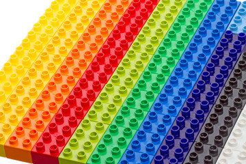 Multi-colored plastic blocks