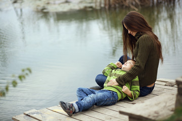 Mother with child outdoor