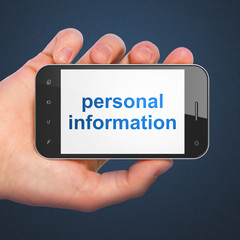 Protection concept: Personal Information on smartphone