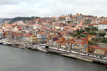 Fototapeta na wymiar Old town of Porto from above, Ribeira quarter,Portugal