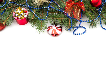 Christmas background with balls and decorations