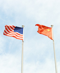 USA and China Flag