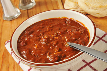 Chili with biscuits