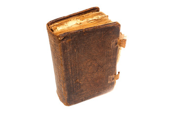 Very old books isolated on white