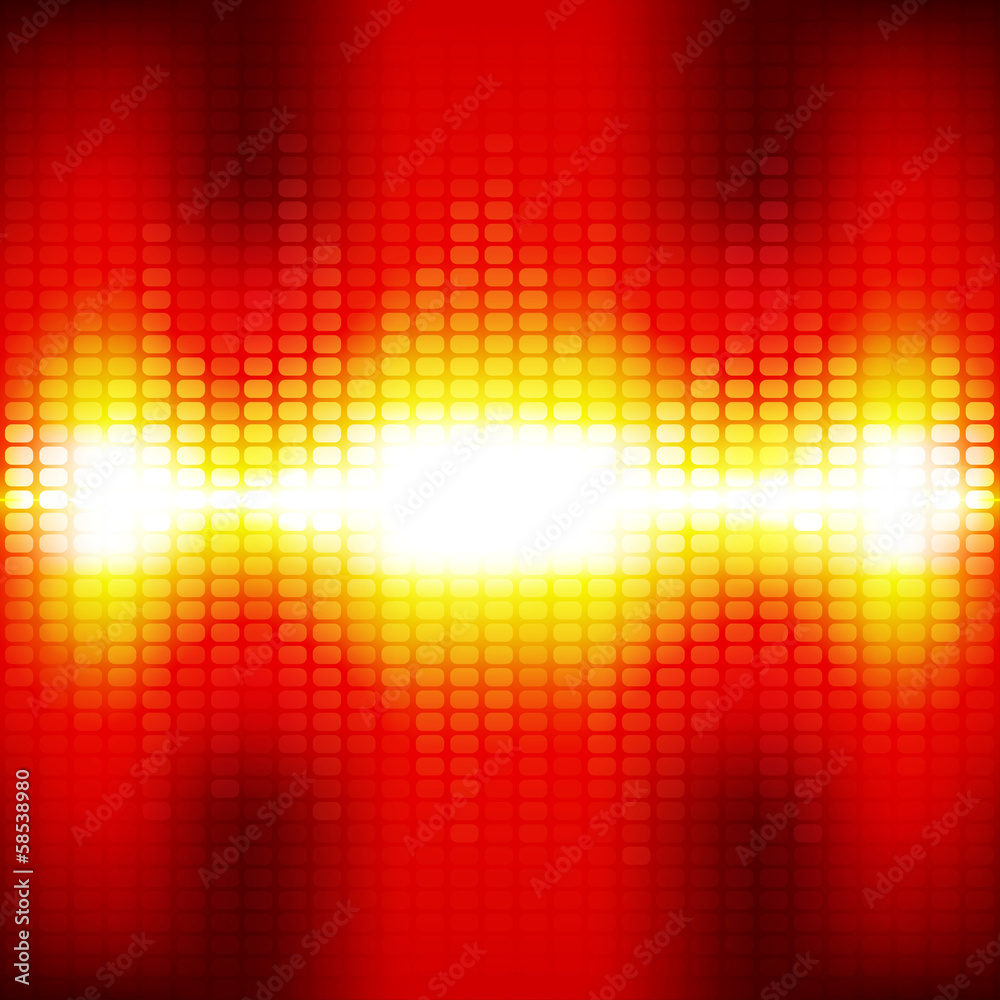 Poster Red digital equalizer background with flares