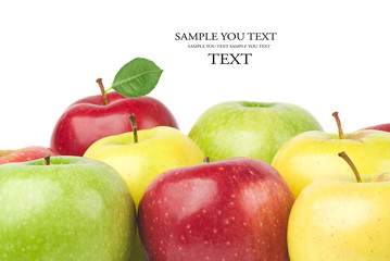 fresh apples on white background