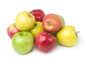 fresh apples on white background