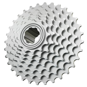 Bicyle cogset isolated on a white background