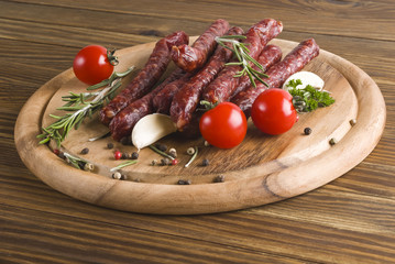 Smoked sausage with rosemary and peppercorns