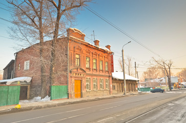Fototapeta na wymiar traditional house in the town of Irkutsk, Russia