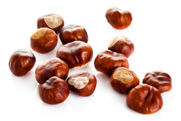 chestnuts isolated on white background