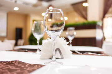 Tables set for meal