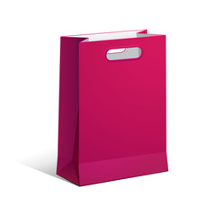 Carrier Paper Bag Purple Pink Violet Empty EPS10