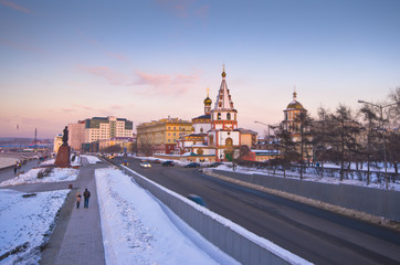Fototapeta premium Russia, Siberia, Irkutsk city, the Cathedral of the Epiphany, 17