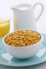 Delicious corn flakes breakfast